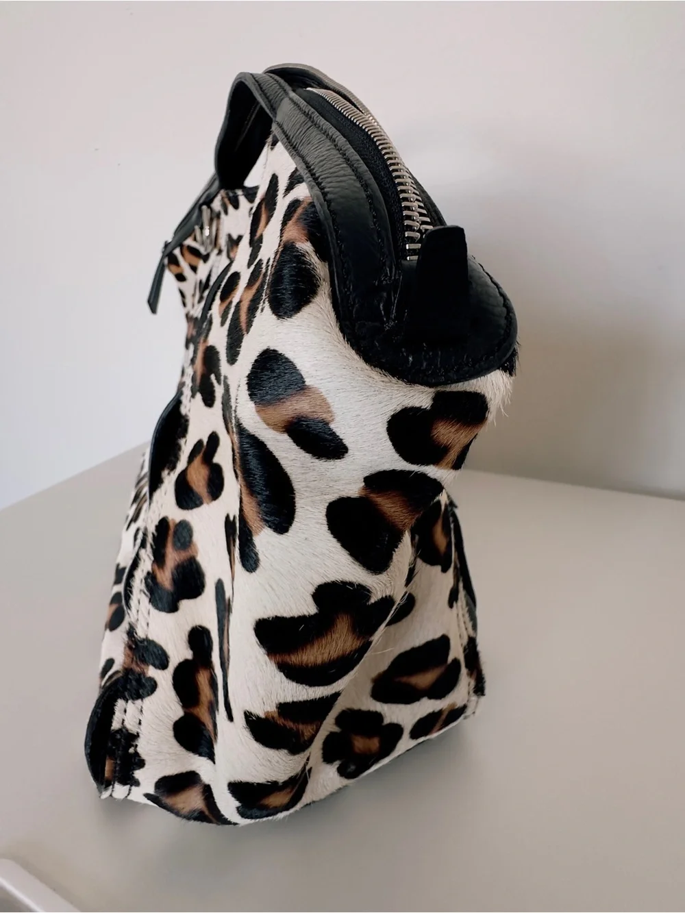 NWT Francesco Biasia Copacabana Leopard Calf Hair Handbag